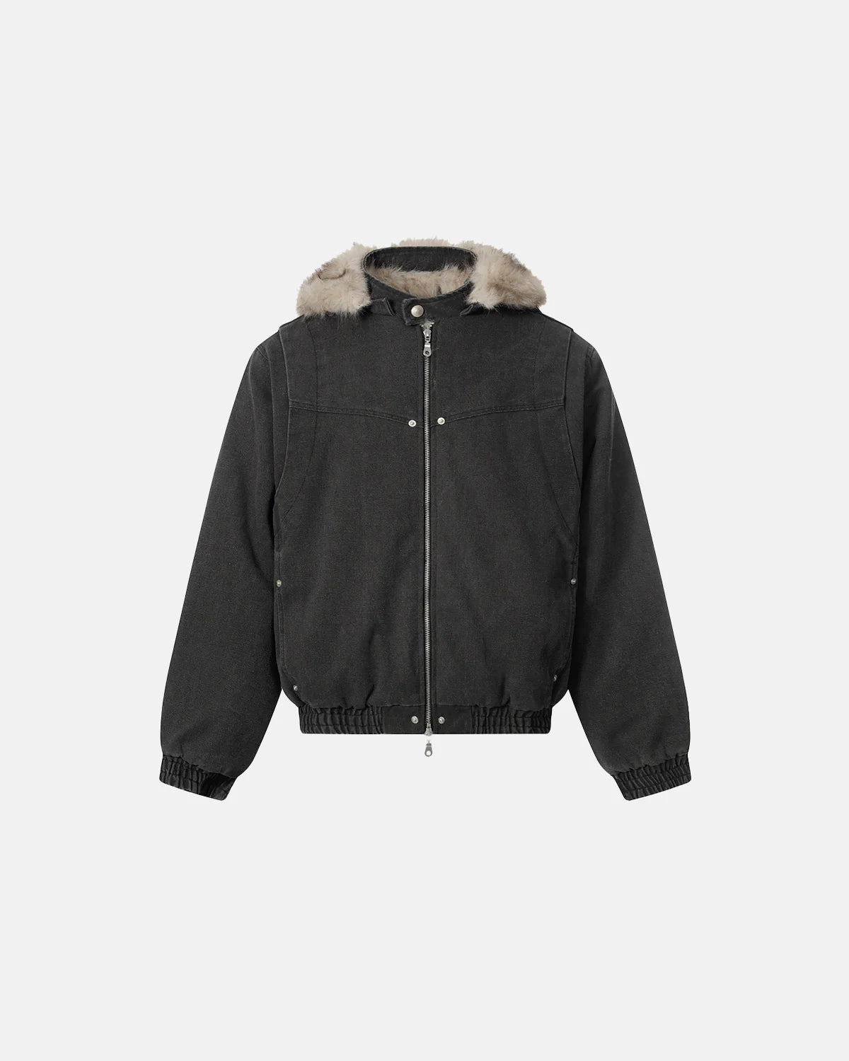 Detachable Hooded Faux Fur Padded Jacket | Inflation Streetwear