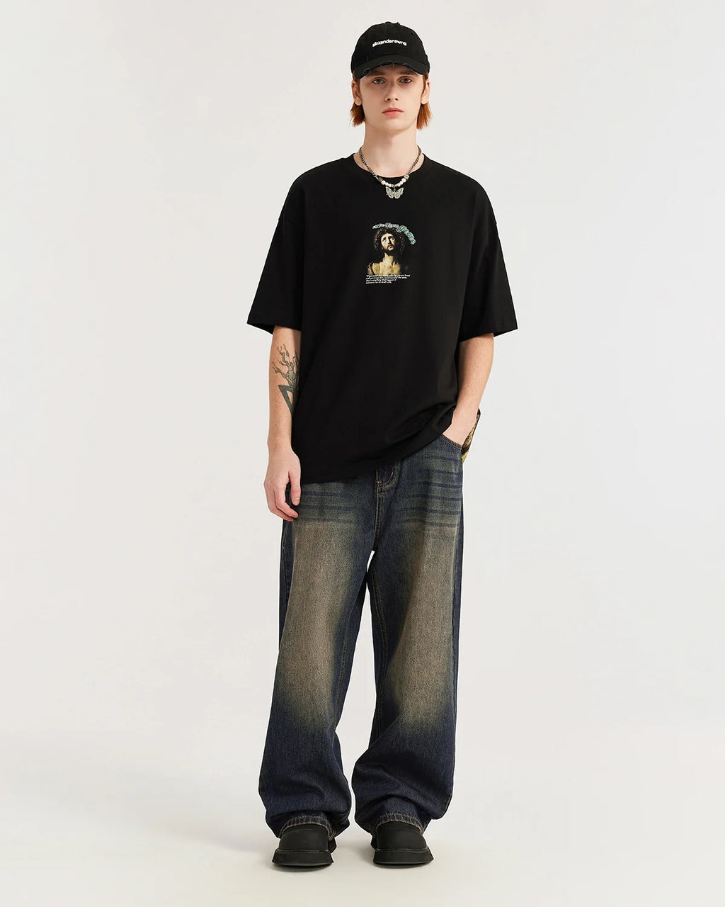Monkey Wash Wide Leg Jeans | Inflation Streetwear