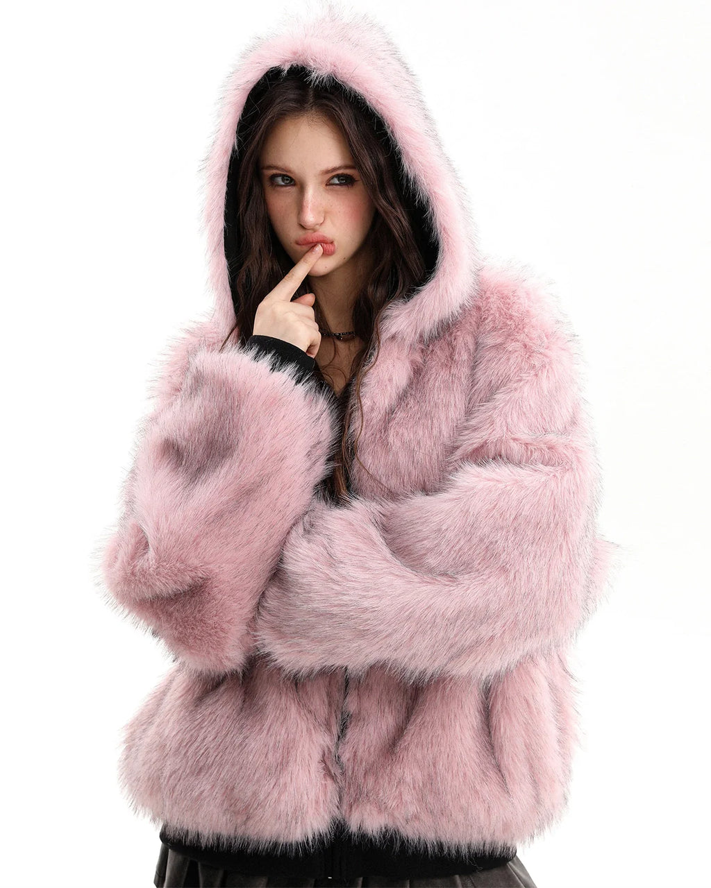 Reversible Faux Fur Hooded Jacket |  Inflation Streetwear