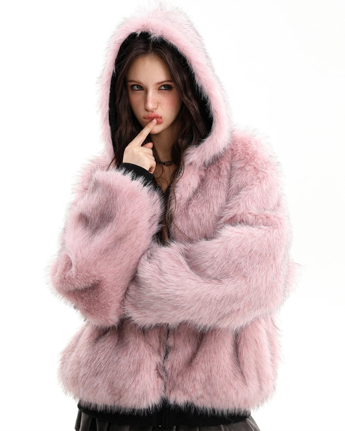 Reversible Faux Fur Hooded Jacket |  Inflation Streetwear