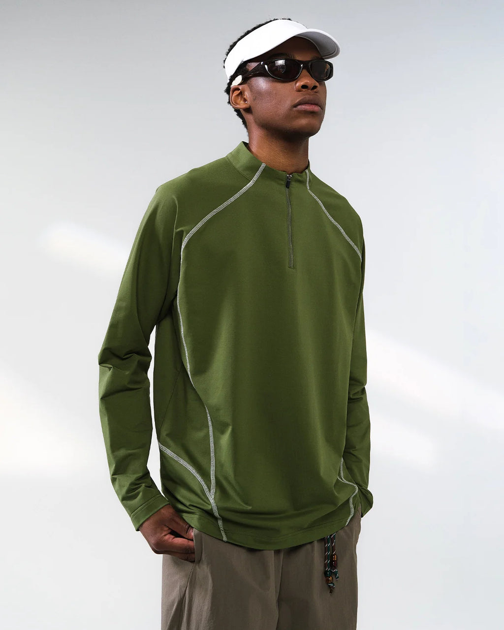 Quick-Dry Quarter Zip Up Long Sleeve Tee | INFLATION Streetwear