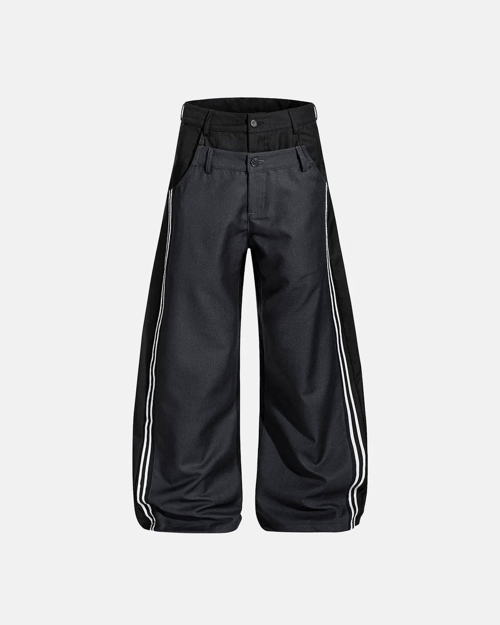 Double Waist Patchwork Wide Leg Pants | Inflation streetwear