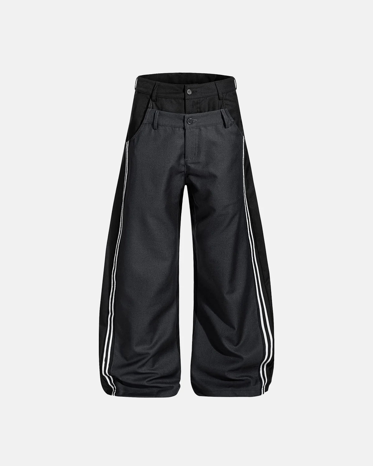 Double Waist Patchwork Wide Leg Pants | Inflation streetwear