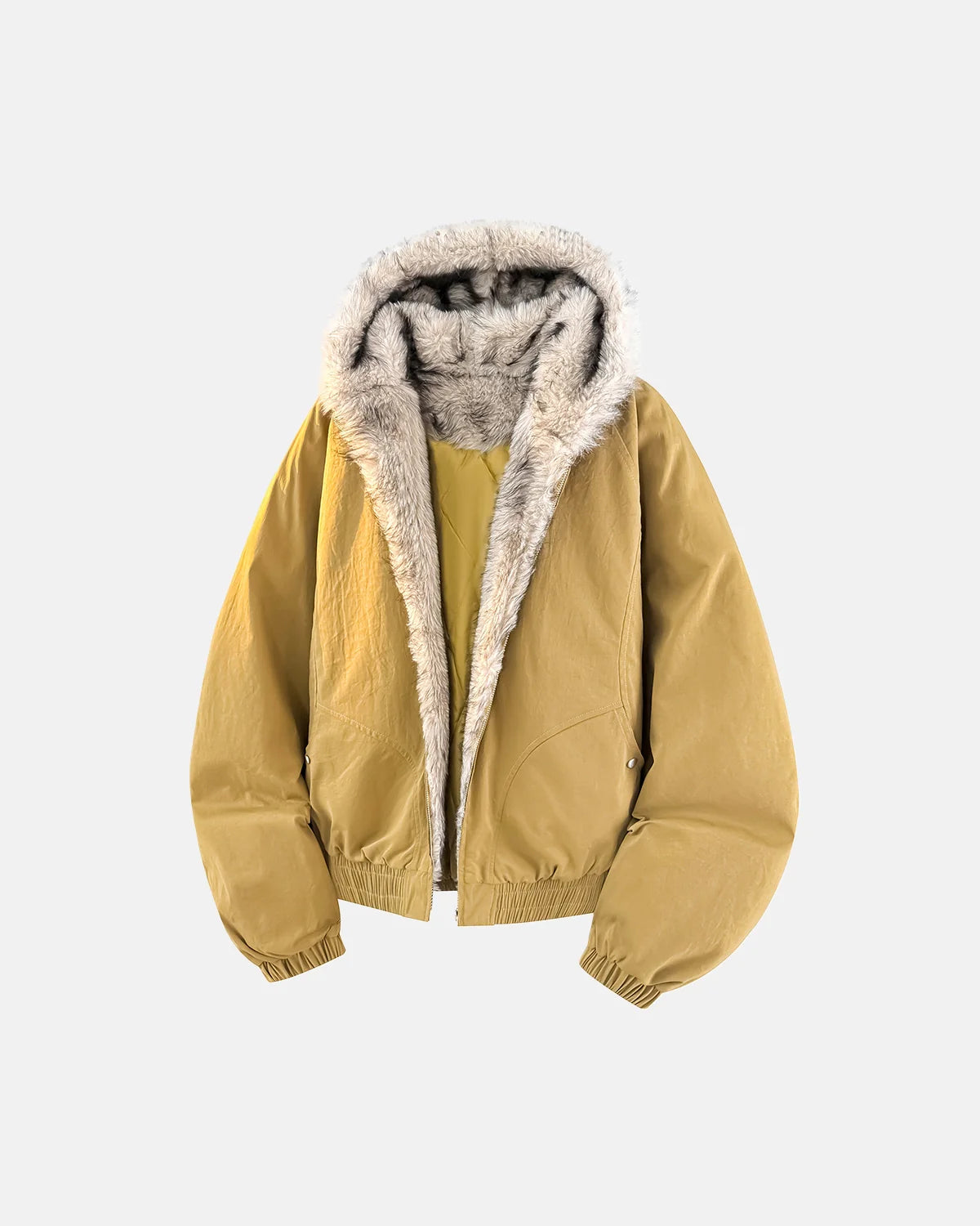Faux Fur Lined Padded Bomber Jacket | Inflation Streetwear