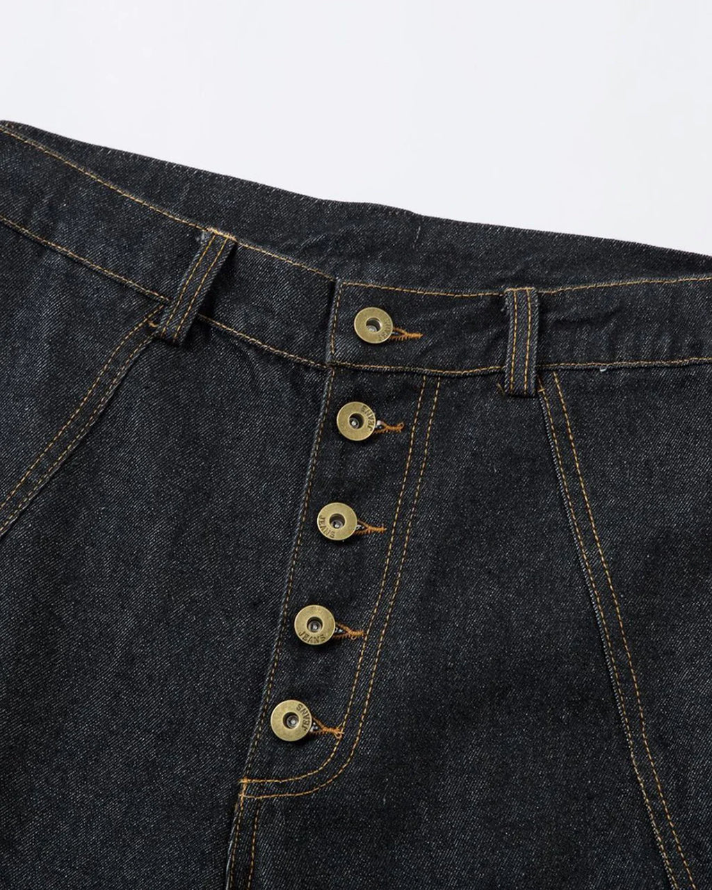 Stitching Button Up Baggy Jeans | Inflation Streetwear