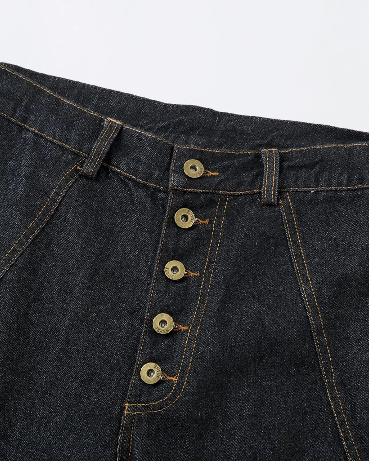 Stitching Button Up Baggy Jeans | Inflation Streetwear