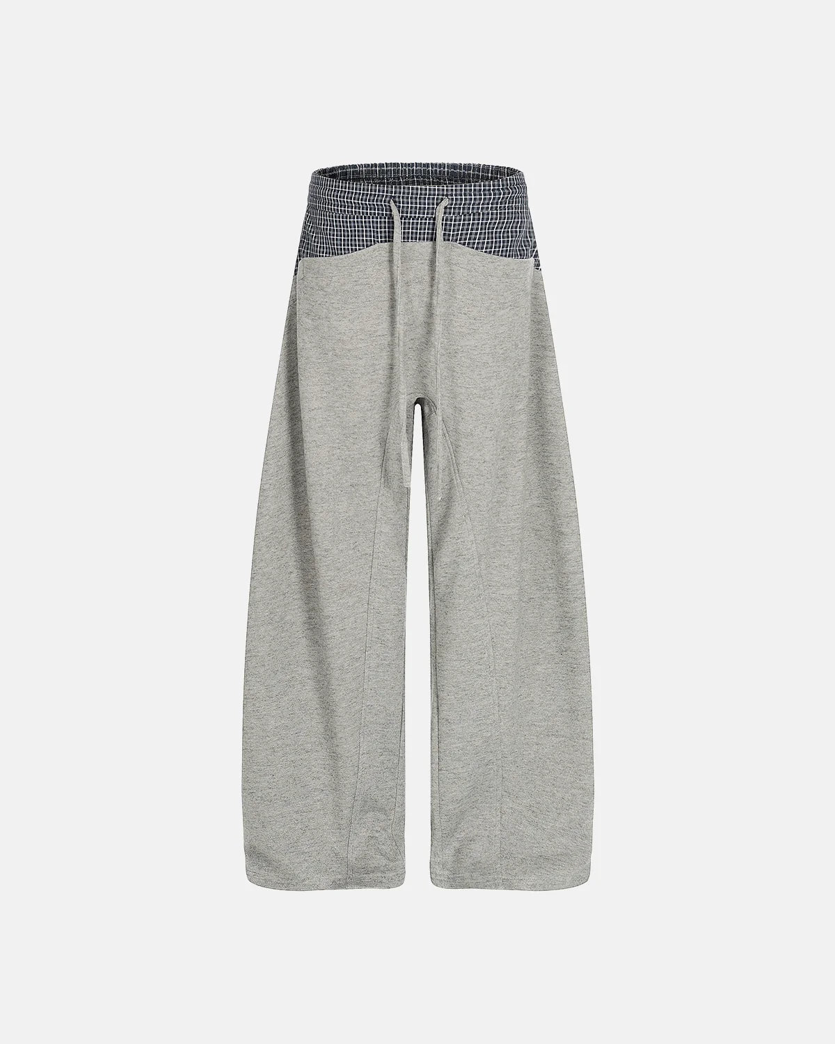 Checkered Patchwork Barrel Sweatpant | Inflation Streetwear