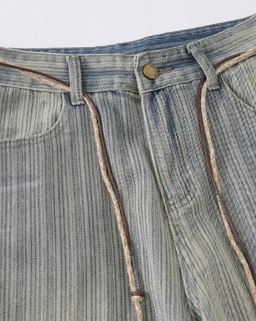 Acid Washed Stripe Baggy Jeans | Inflation Streetwear