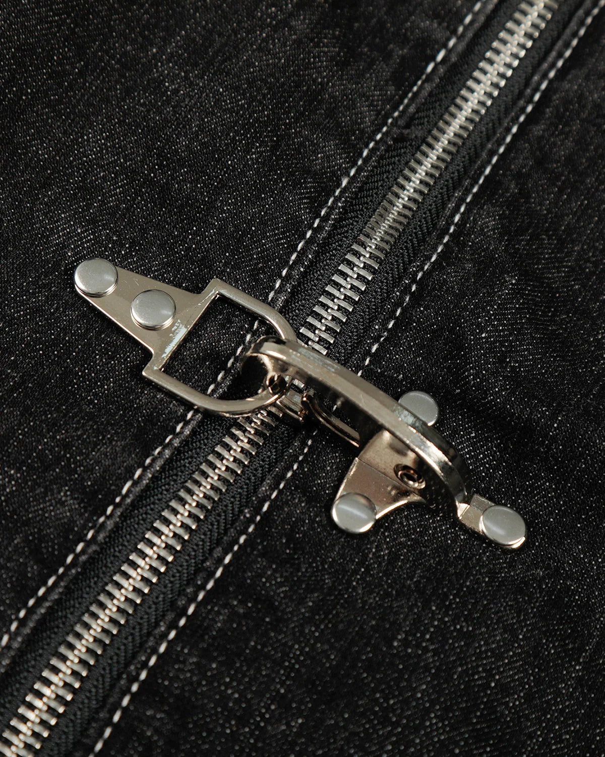 Stand Collar Raw Clasp Denim Jacket | Inflation Streetwear