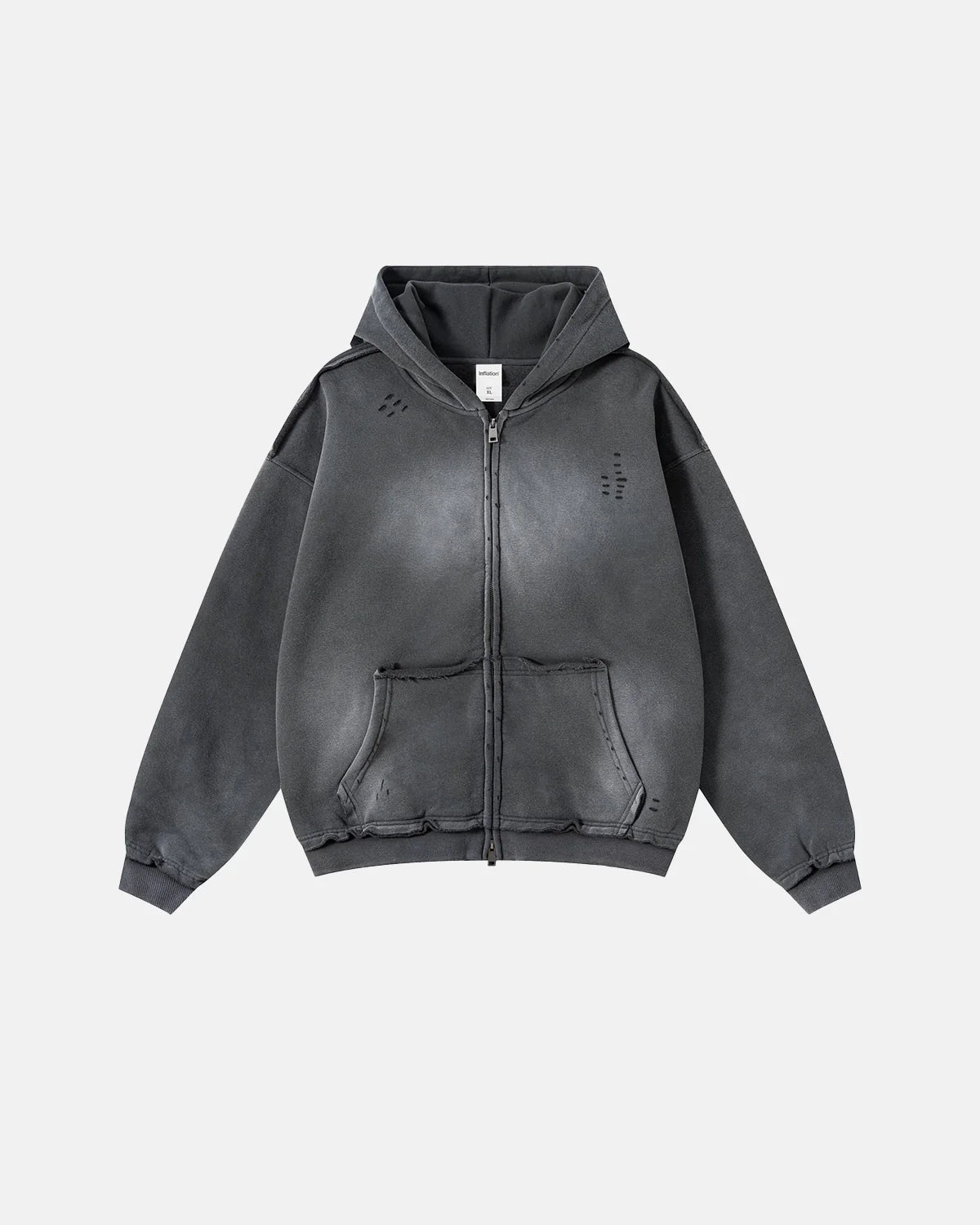 Monkey Wash Ripped Zip Up Hoodies | Inflation Streetwear