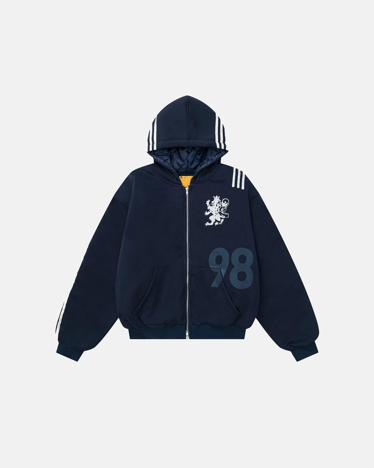 Gothic Striped Hooded Bomber Jacket  | Inflation Streetwear