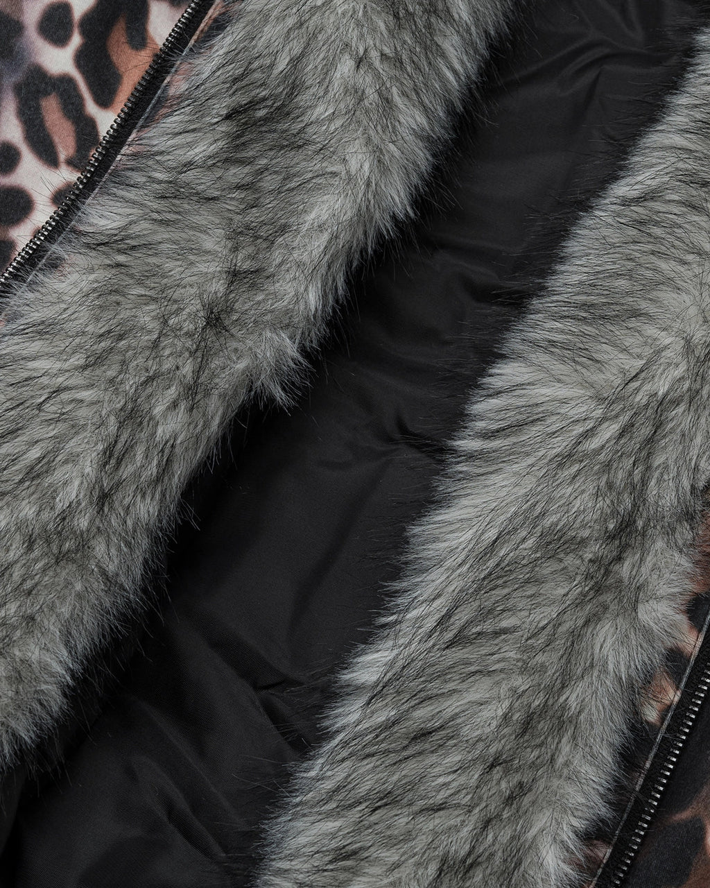 Leopard Embroidery Faux Fur Jacket | Inflation Streetwear