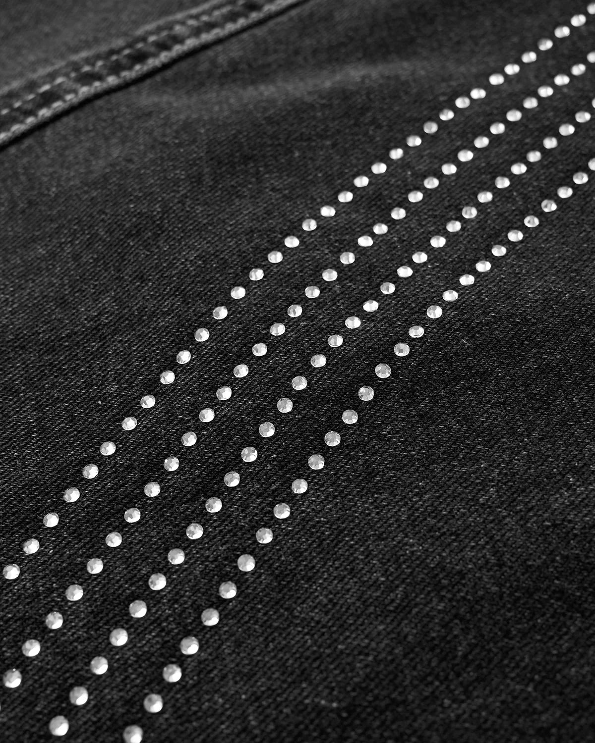 Front Striped Rhinestone Barrel Jeans | Inflation Streetwear