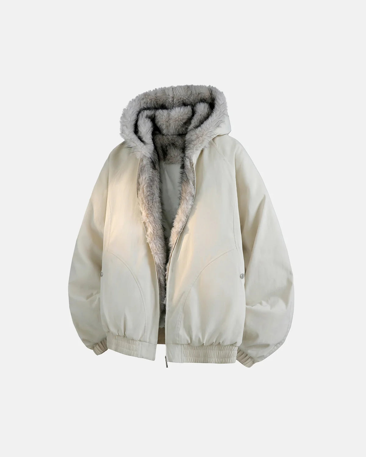 Faux Fur Lined Padded Bomber Jacket | Inflation Streetwear