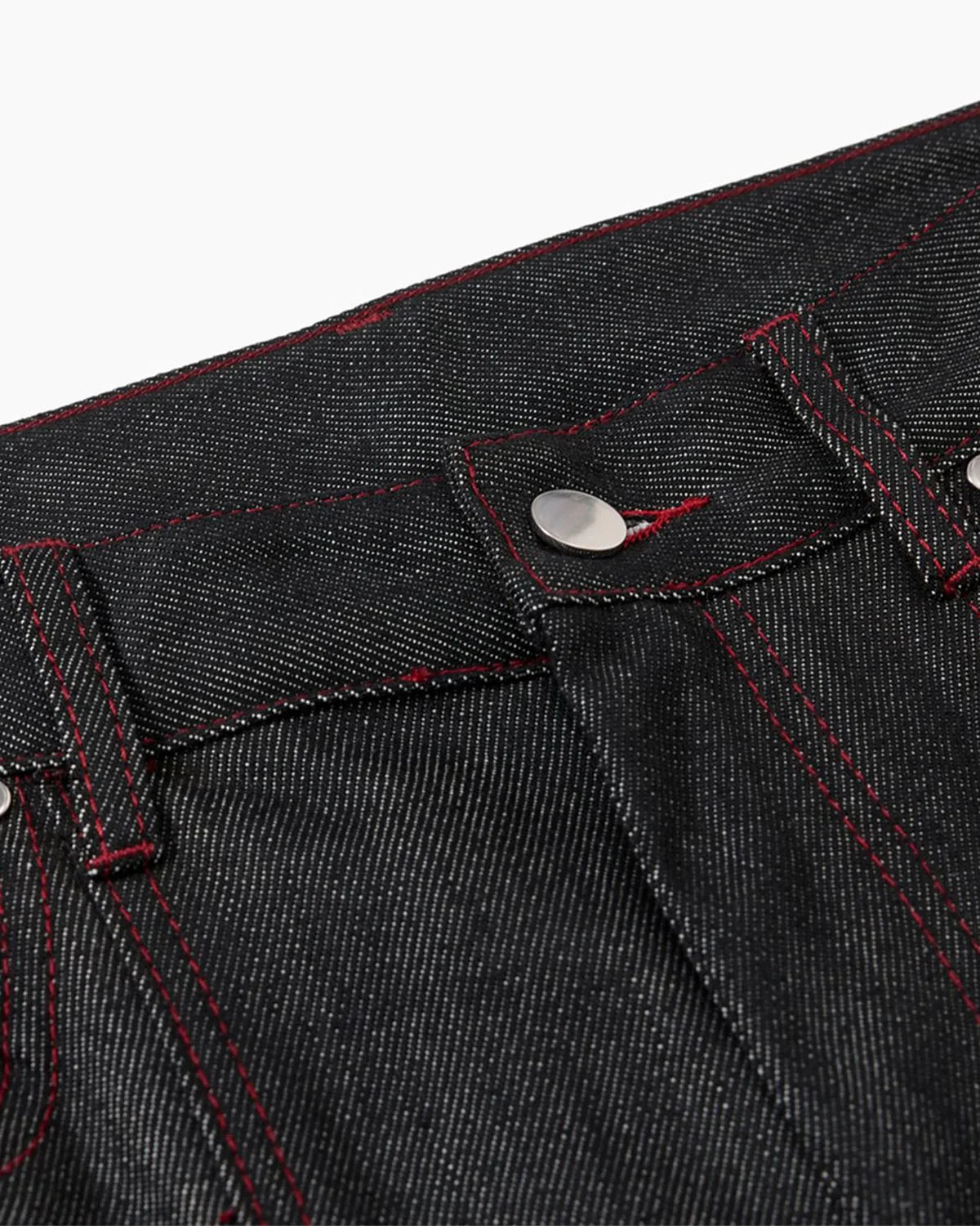 Metal Buckle Stitching Straight Leg Jeans | Inflation Streetwear