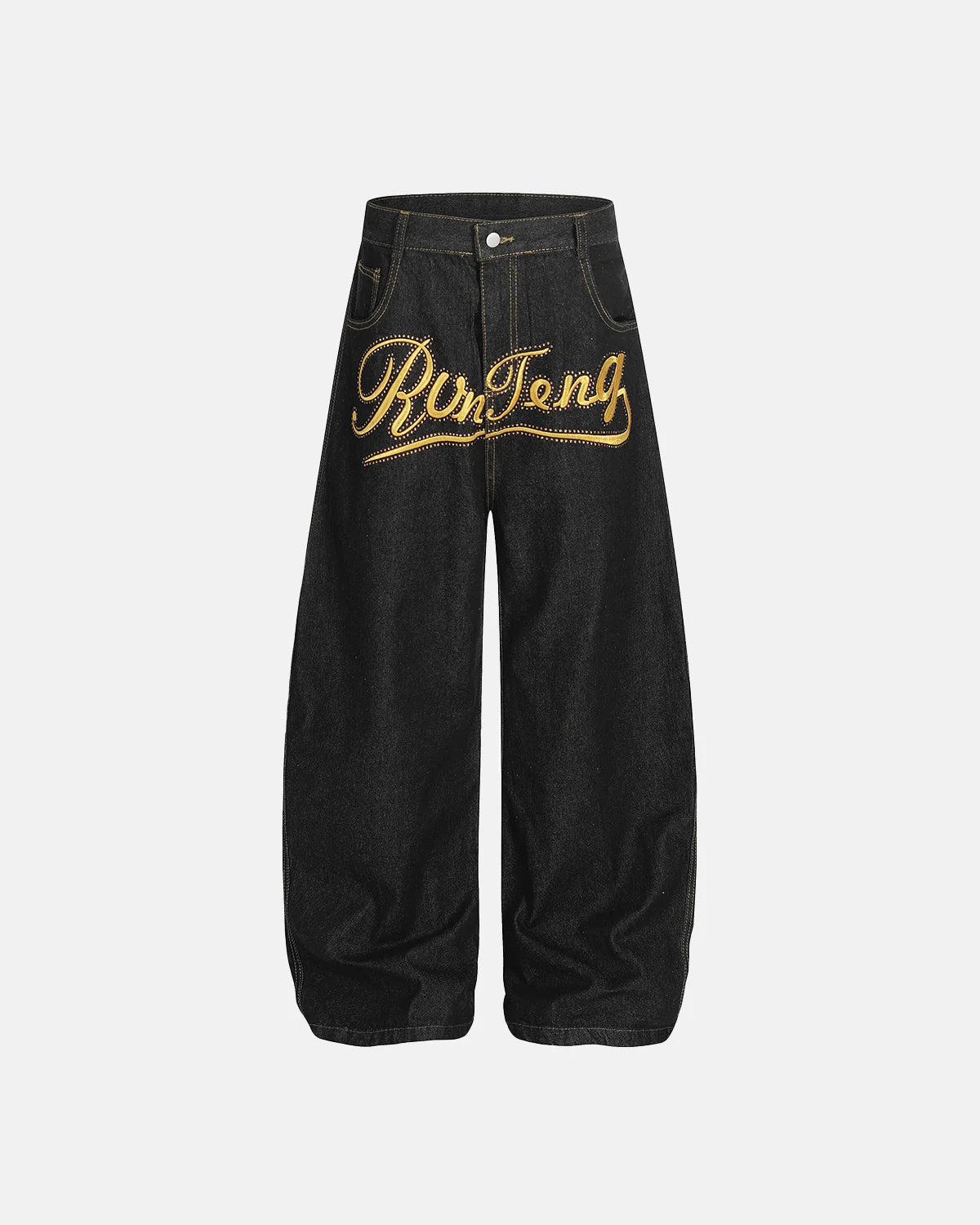 Rivets Embroidered Baggy Jeans | INFLATION Streetwear