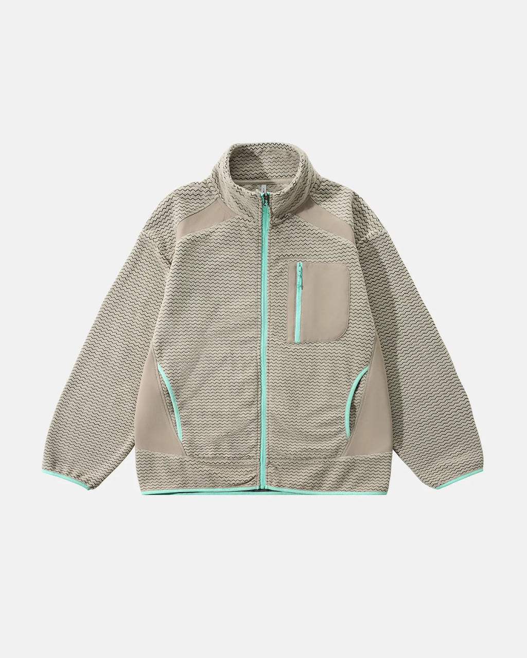 Wavy Fleece Zip-Up Jacket | INFLATION Streetwear