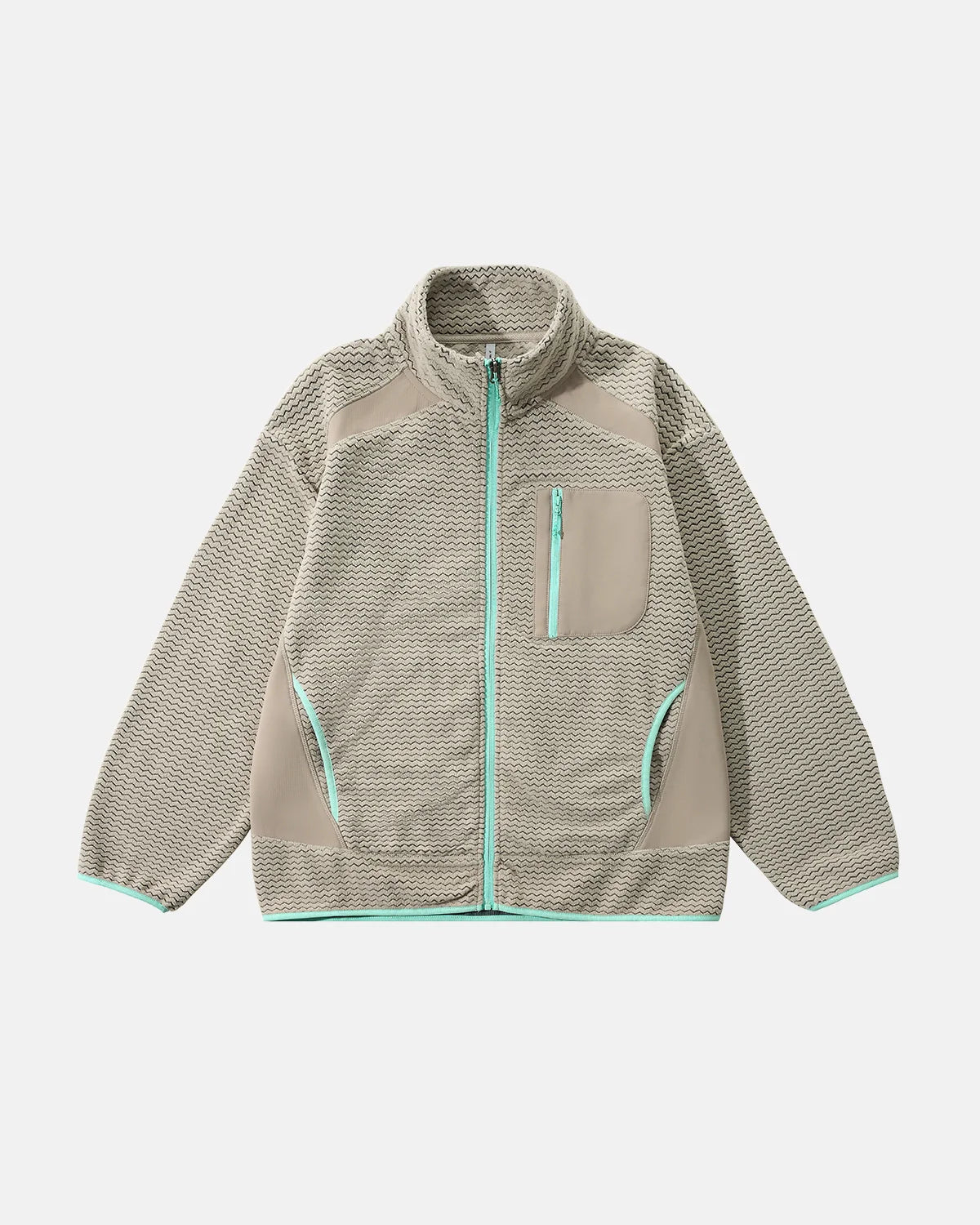 Wavy Fleece Zip-Up Jacket | INFLATION Streetwear