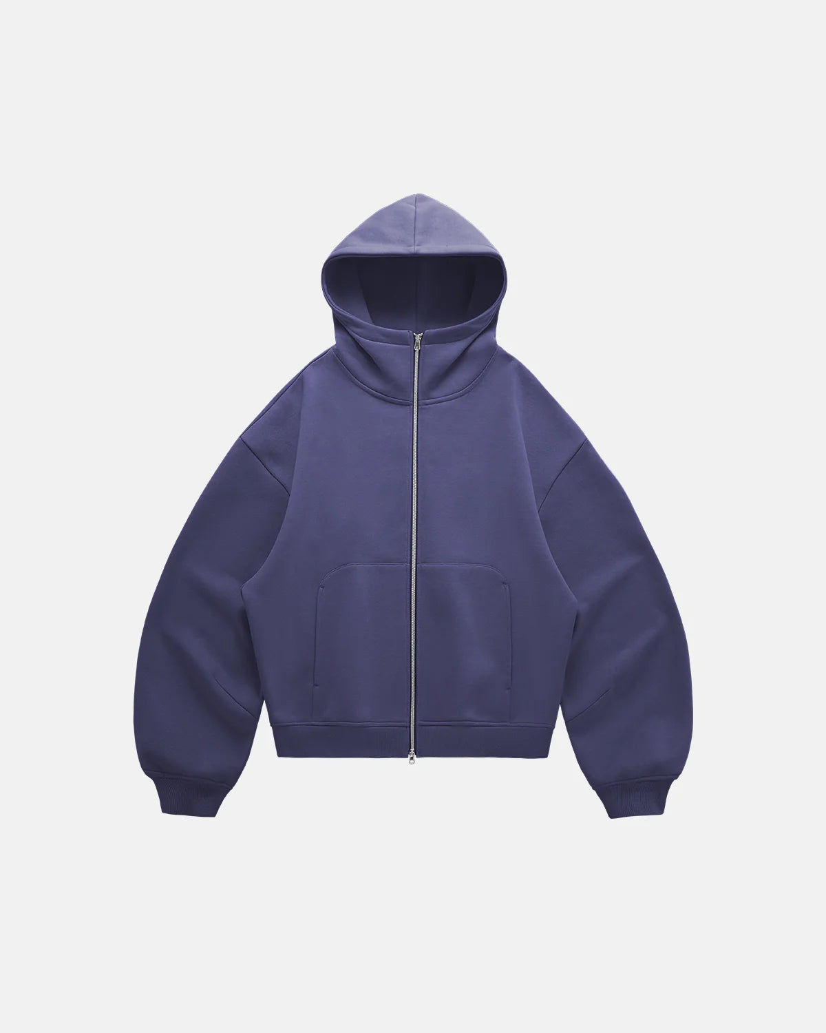 High Collar Fleece Double Zip-Up Hoodies | Inflation Streetwear