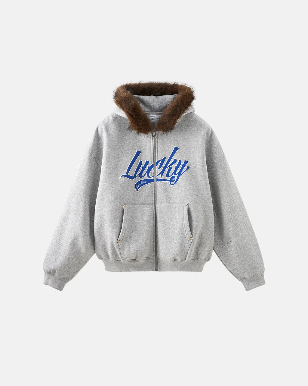 Faux Fur Collar Zip Up Hoodie Jacket  | Inflation Streetwear