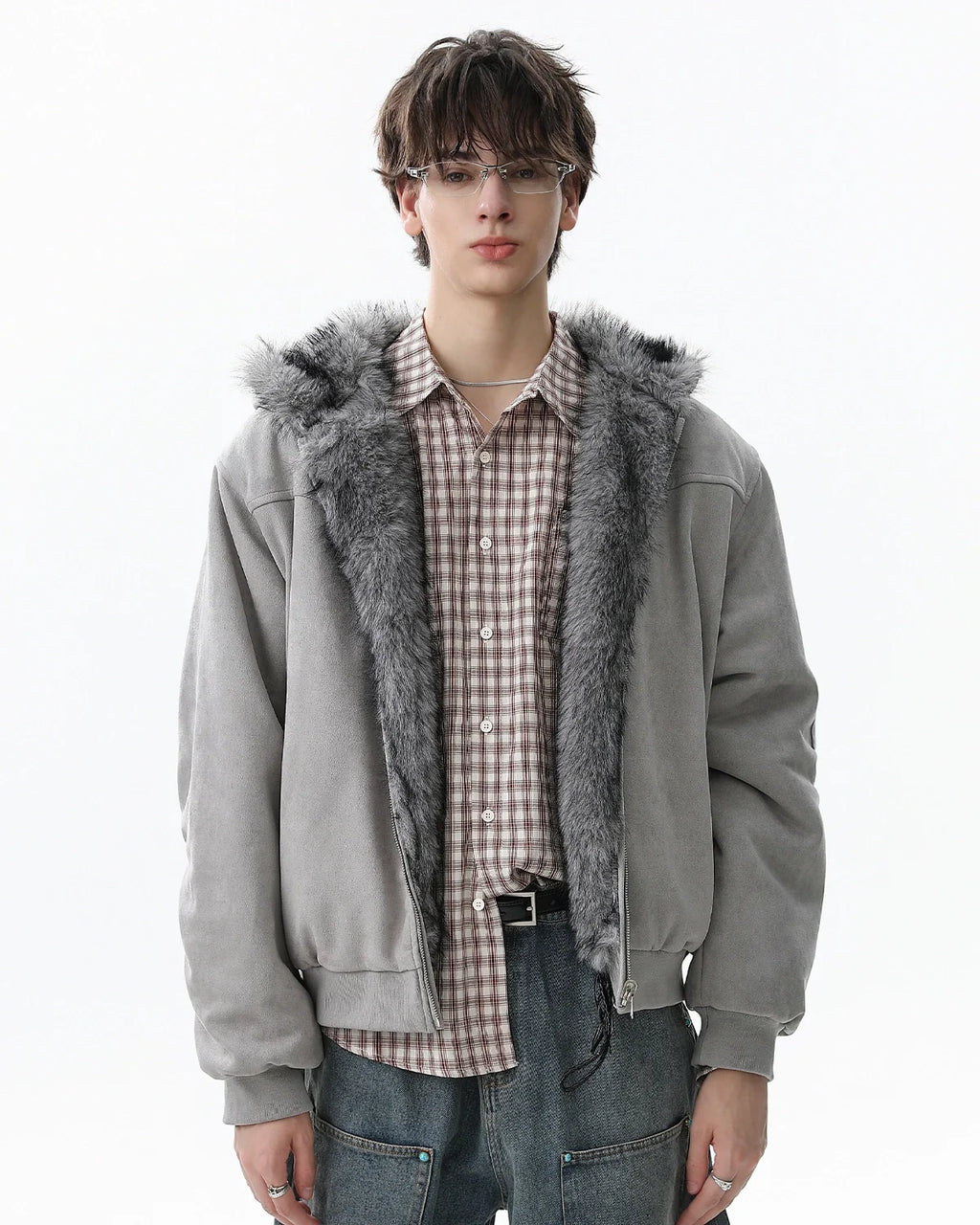 Reversible Faux Fur Hooded Jacket |  Inflation Streetwear