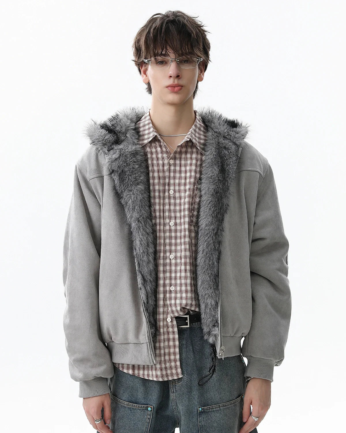 Reversible Faux Fur Hooded Jacket |  Inflation Streetwear