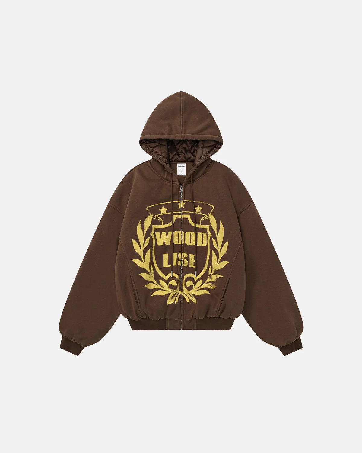 Acid Washed Graphic Cotton Padded Jacket | Inflation Streetwear