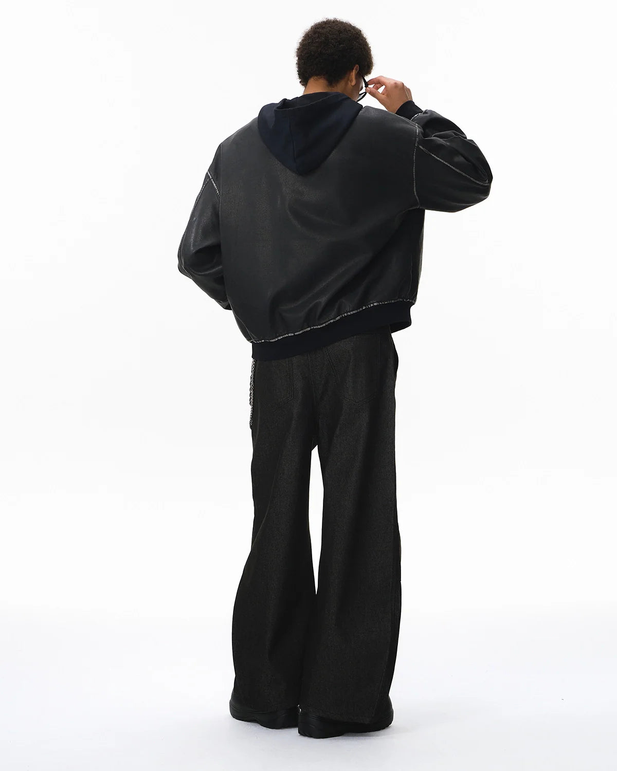 Faux Leather Hooded Bomber Jacket| Inflation Streetwear