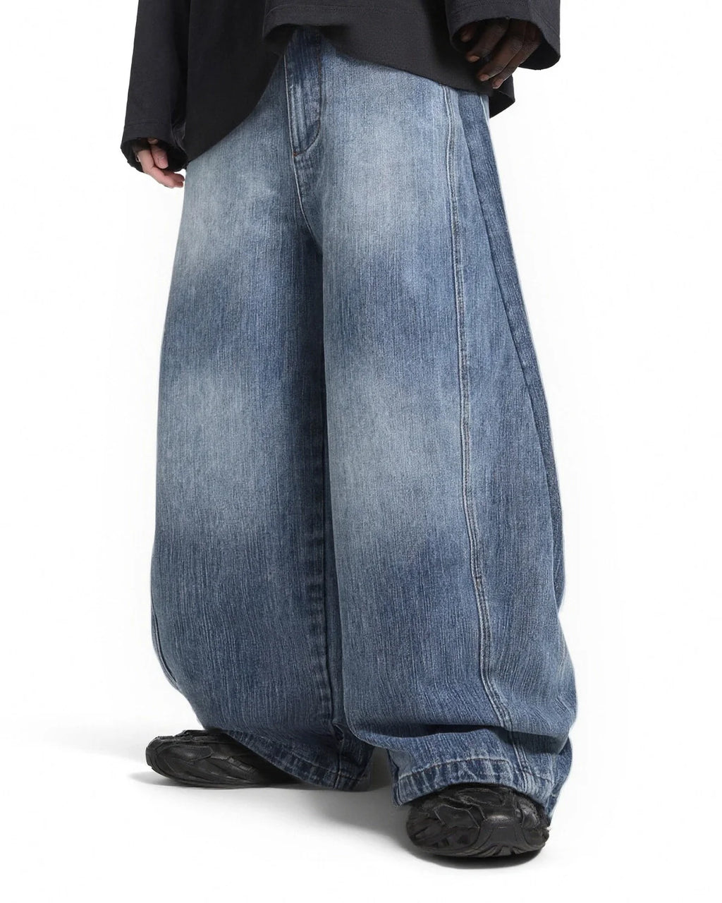 Blue Monkey Wash Baggy Jeans | Inflarion Streetwear