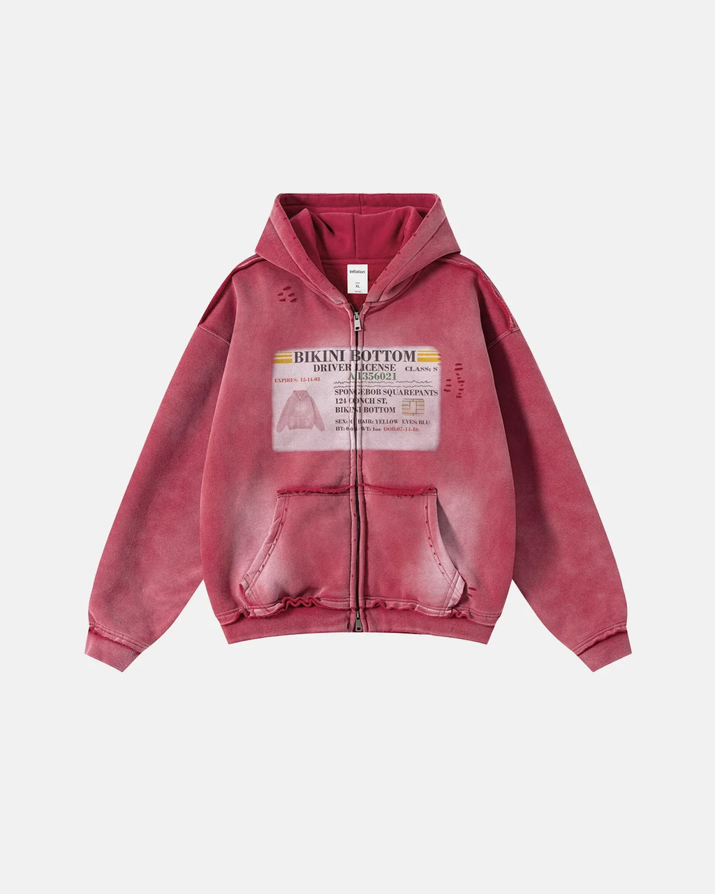 Graphic Ripped Washed Zip Up Hoodies | Inflation Streetwear