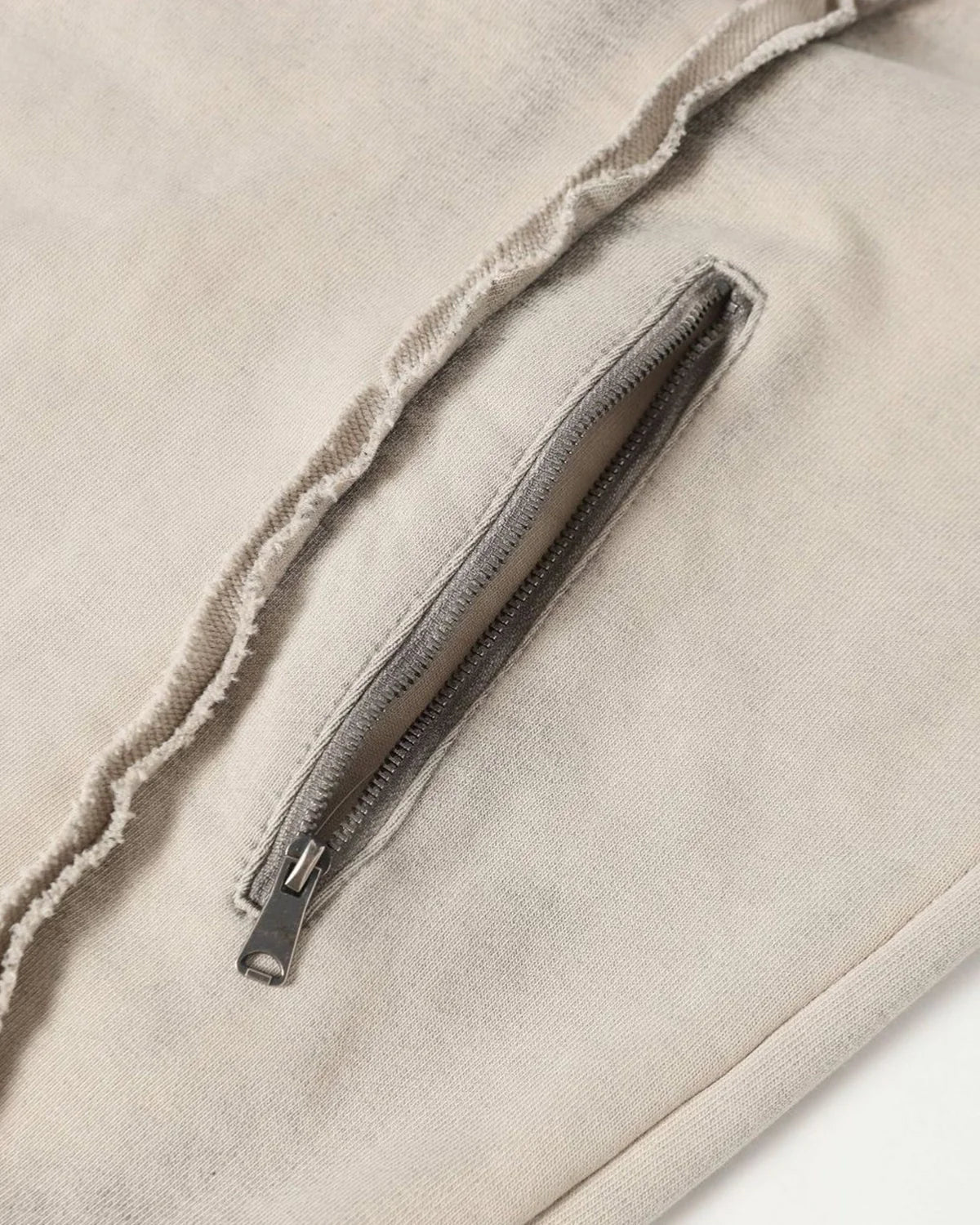 Diagonal Zipper Acid-Washed Hoodie | INFLATION Streetwear