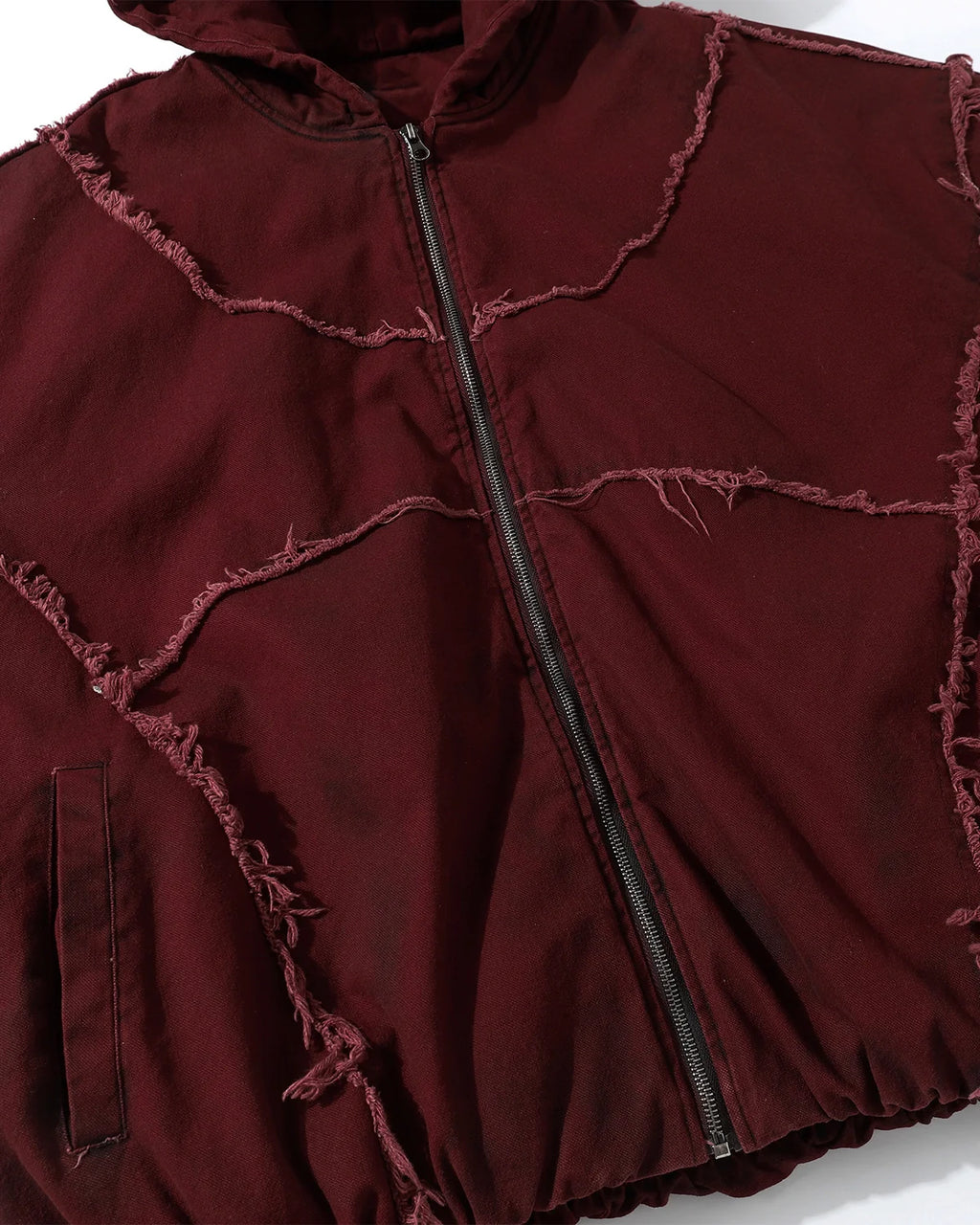 Retro Frayed Hodded Padded Jacket | Inflation Streetwear