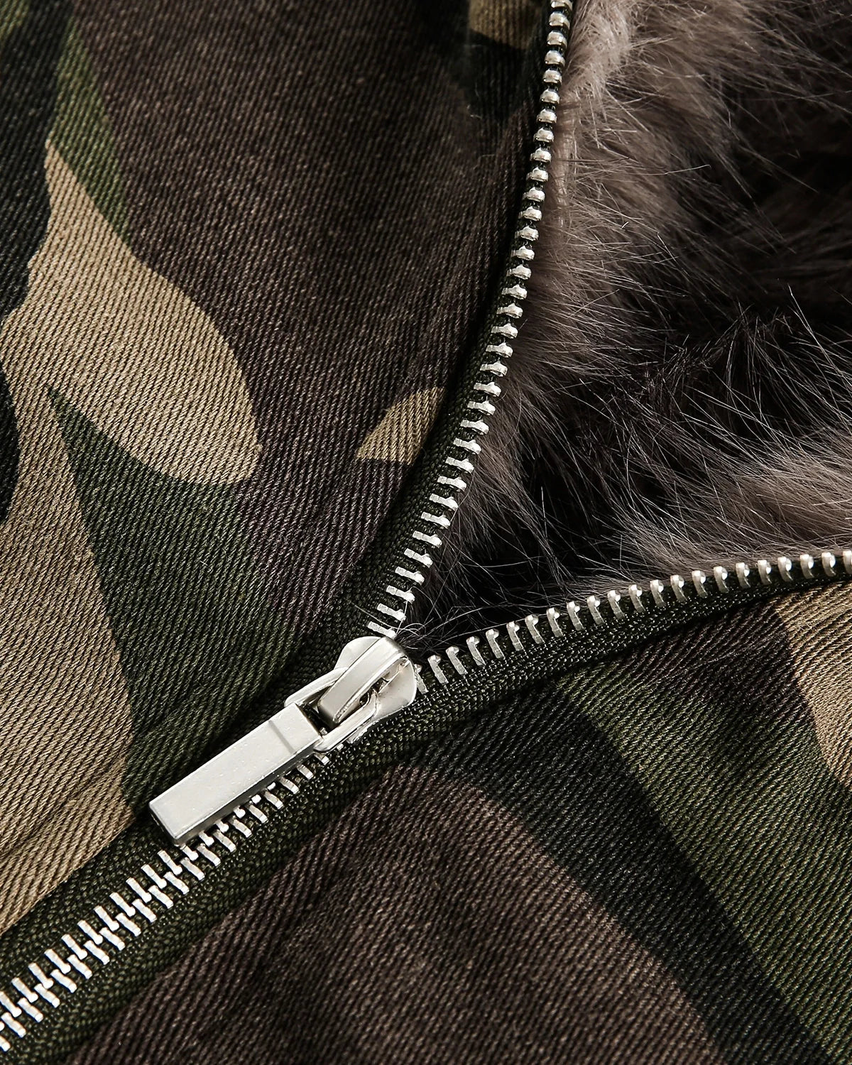 Camo Faux Fur Lined Bomber Jacket | Inflation Streetwear