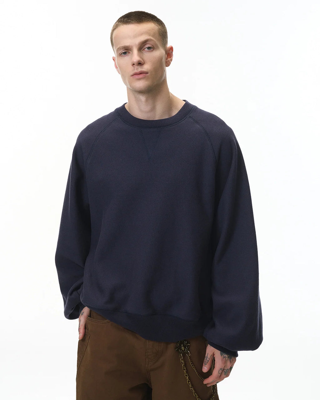 Batwing Sleeve Fleece Crewneck Sweatshirt | Inflation Streetwear