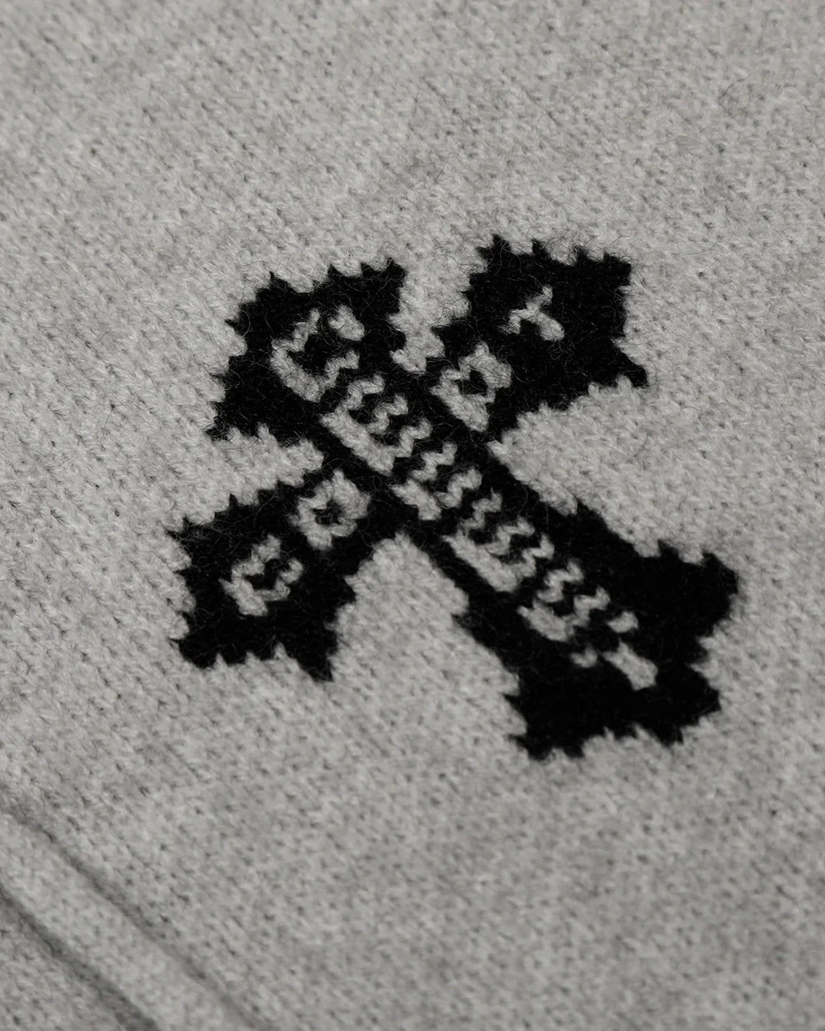 Gothic Cross Knit Zip Up Sweater | INFLATION Streetwear