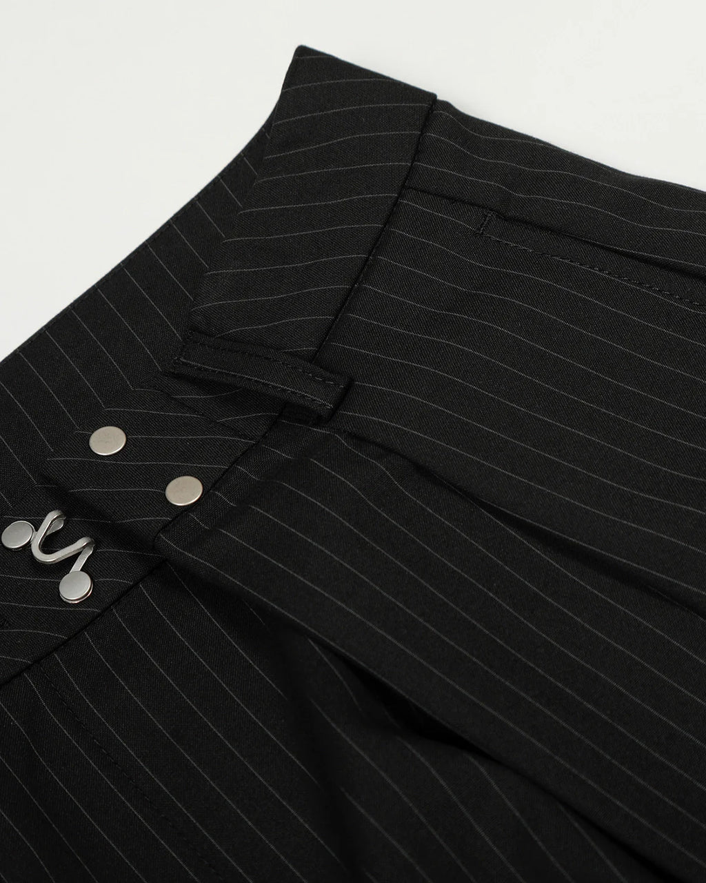 Black Striped Barrel Suit Pant | INFLATION Streetwear