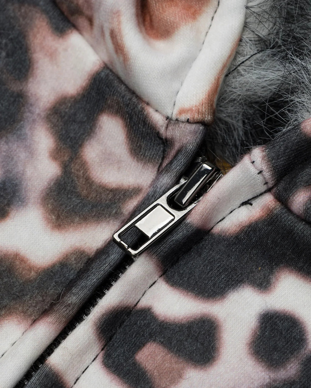 Leopard Embroidery Faux Fur Jacket | Inflation Streetwear