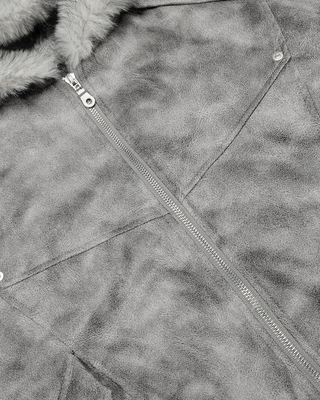 Suede Faux Fur Cotton Padded Jacket | Inflation Streetwear