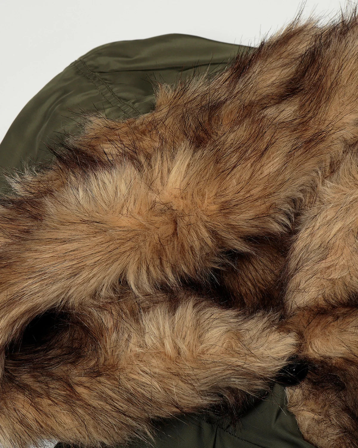 Faux Fur Hooded Green Padded Jacket | INFLATION Streetwear