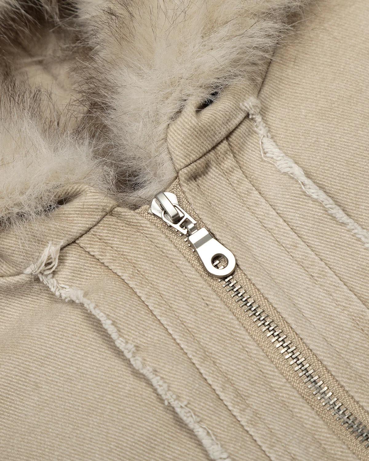 Faux Fur Lined Washed Hooded Jacket | Inflation Streetwear