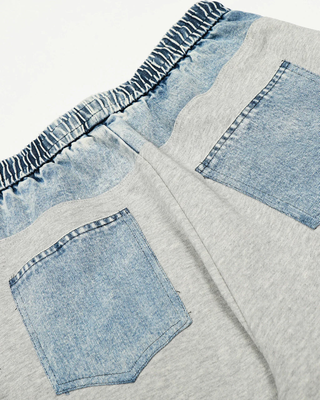 Denim Patchwork Straight Leg Sweatpant | Inflation Streetwear