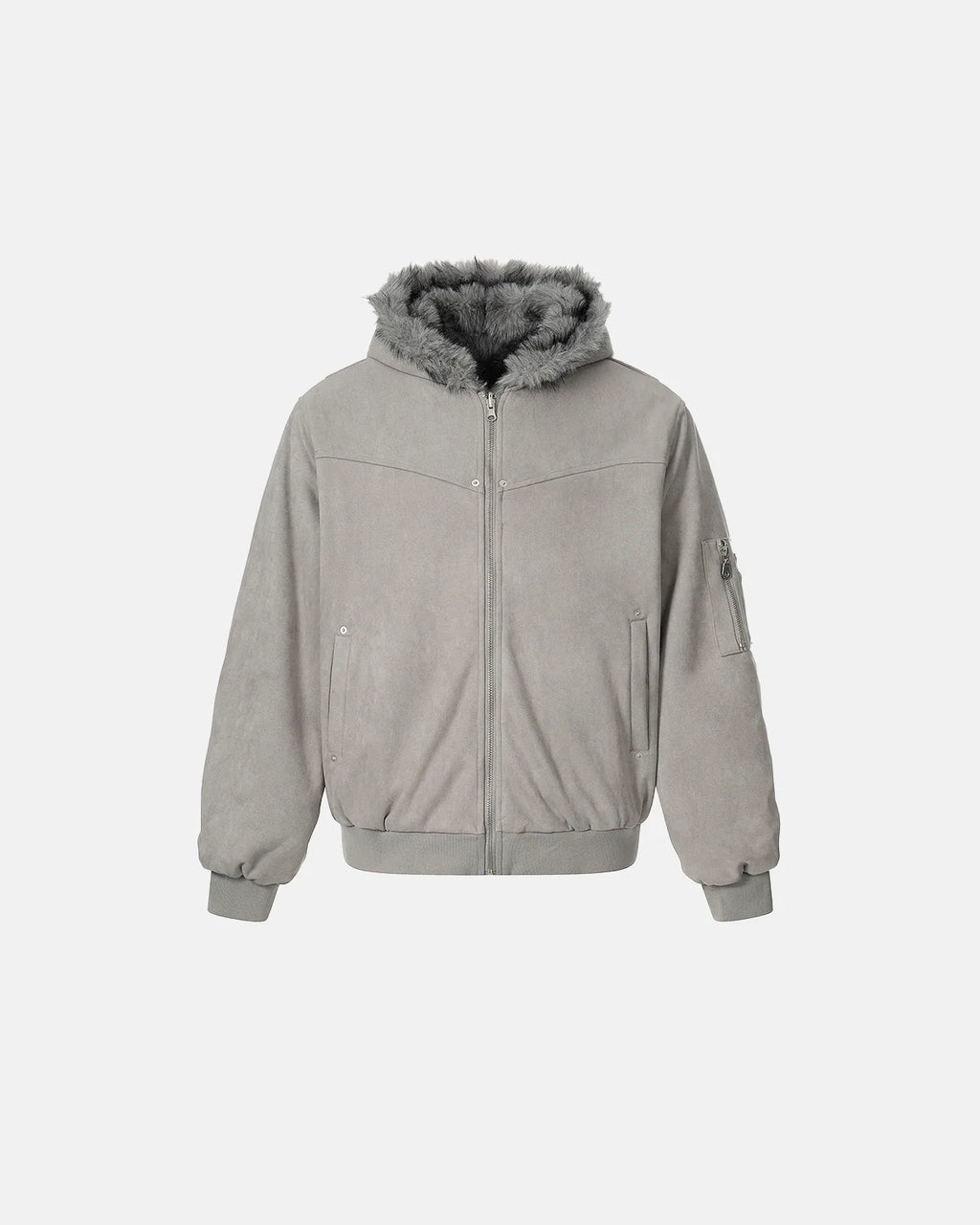 Reversible Faux Fur Hooded Jacket |  Inflation Streetwear