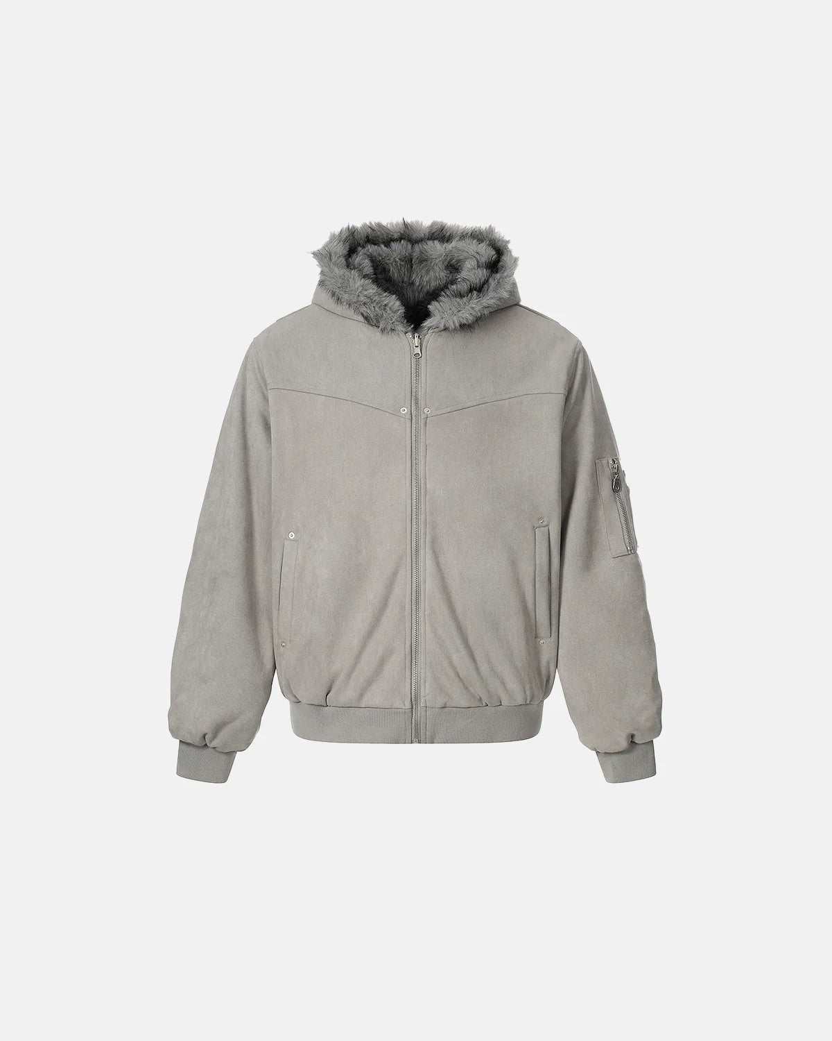 Reversible Faux Fur Hooded Jacket |  Inflation Streetwear