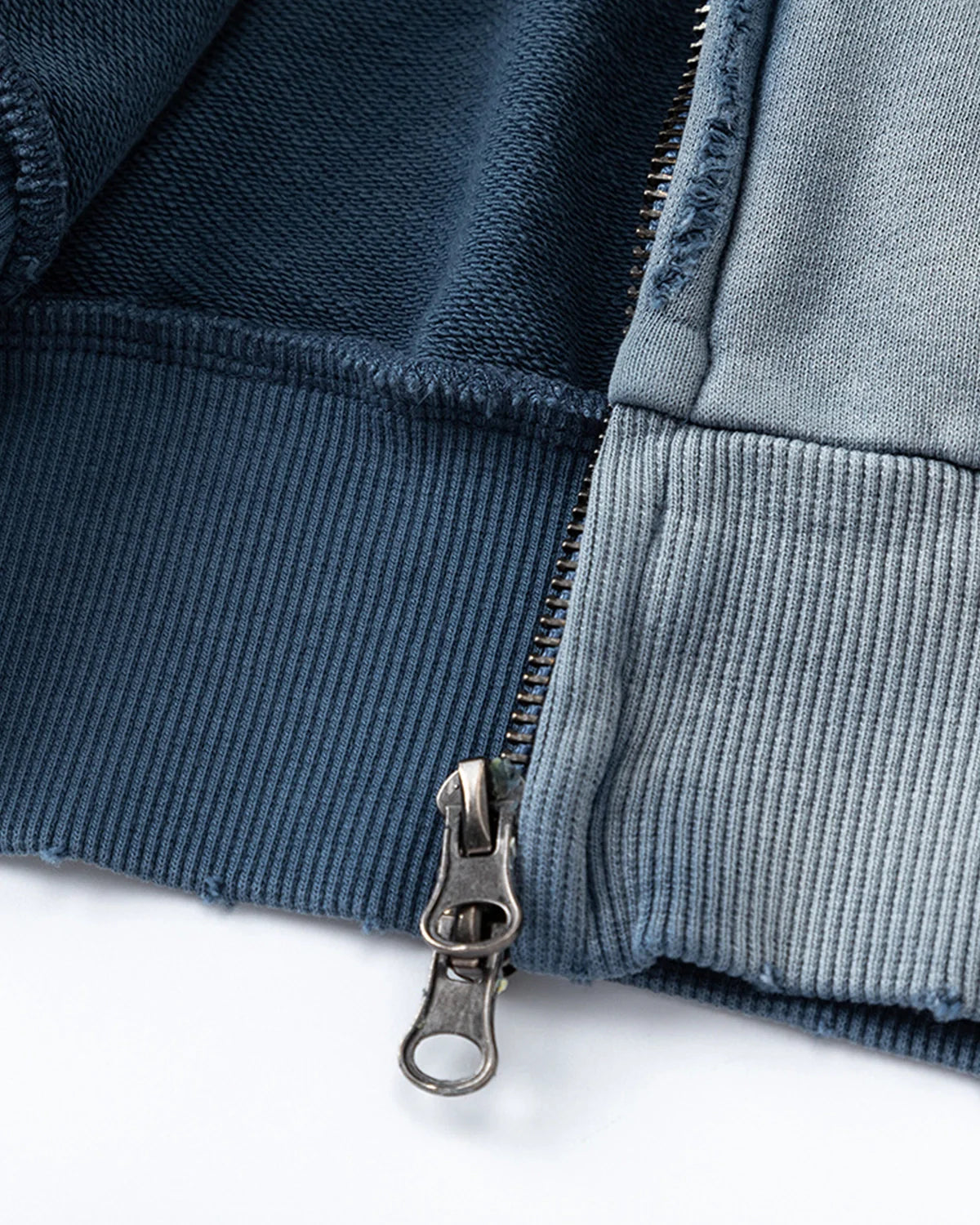 Blue Distressed Acid Wash Zip Up Hoodies | Inflation Streetwear