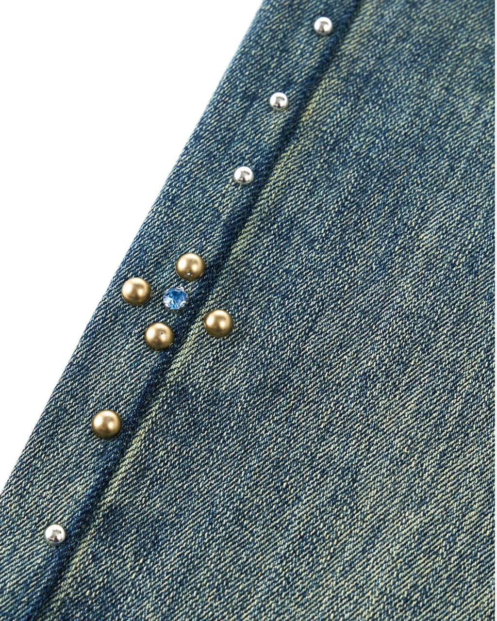 Acid Wash Beaded Studded Baggy Jeans | Inflation Streetwear