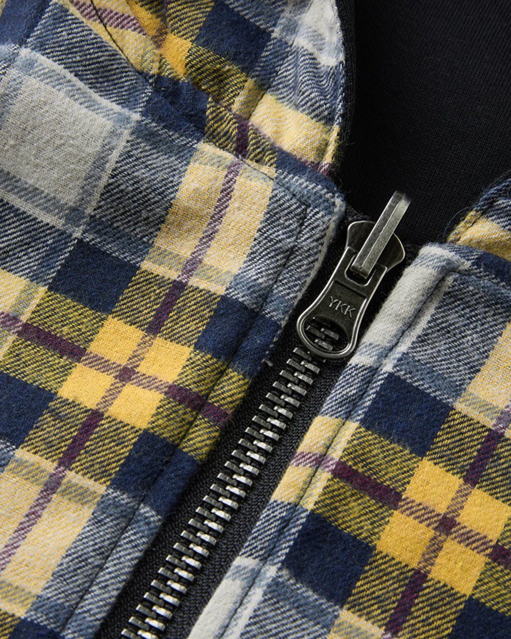Yellow Plaid Reversible Zip-Up Hoodie | INFLATION Streetwear