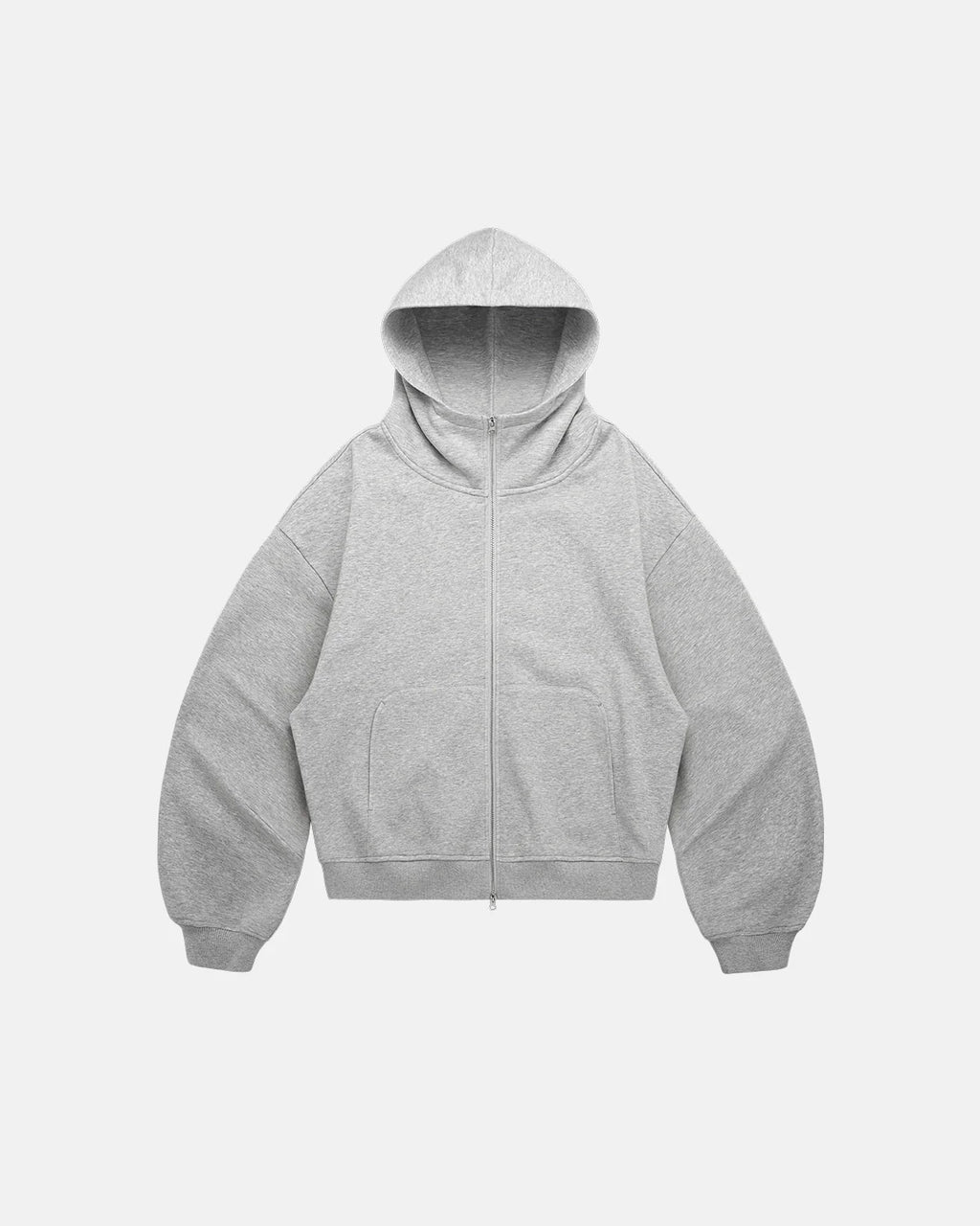 High Collar Fleece Double Zip-Up Hoodies | Inflation Streetwear