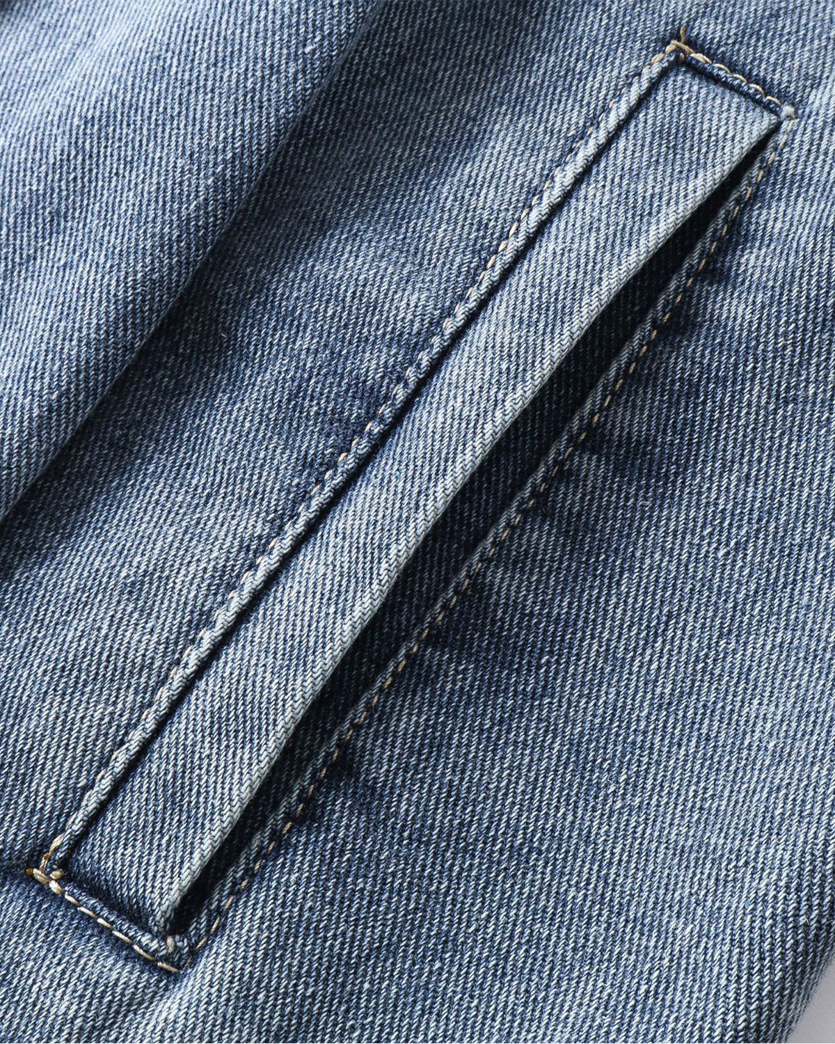 Leather Collar Washed Denim Jacket | Inflation Streetwear