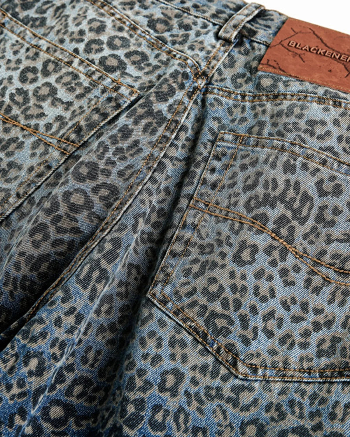 Vintage Leopard Print Barrel Jeans | Inflation Streetwear