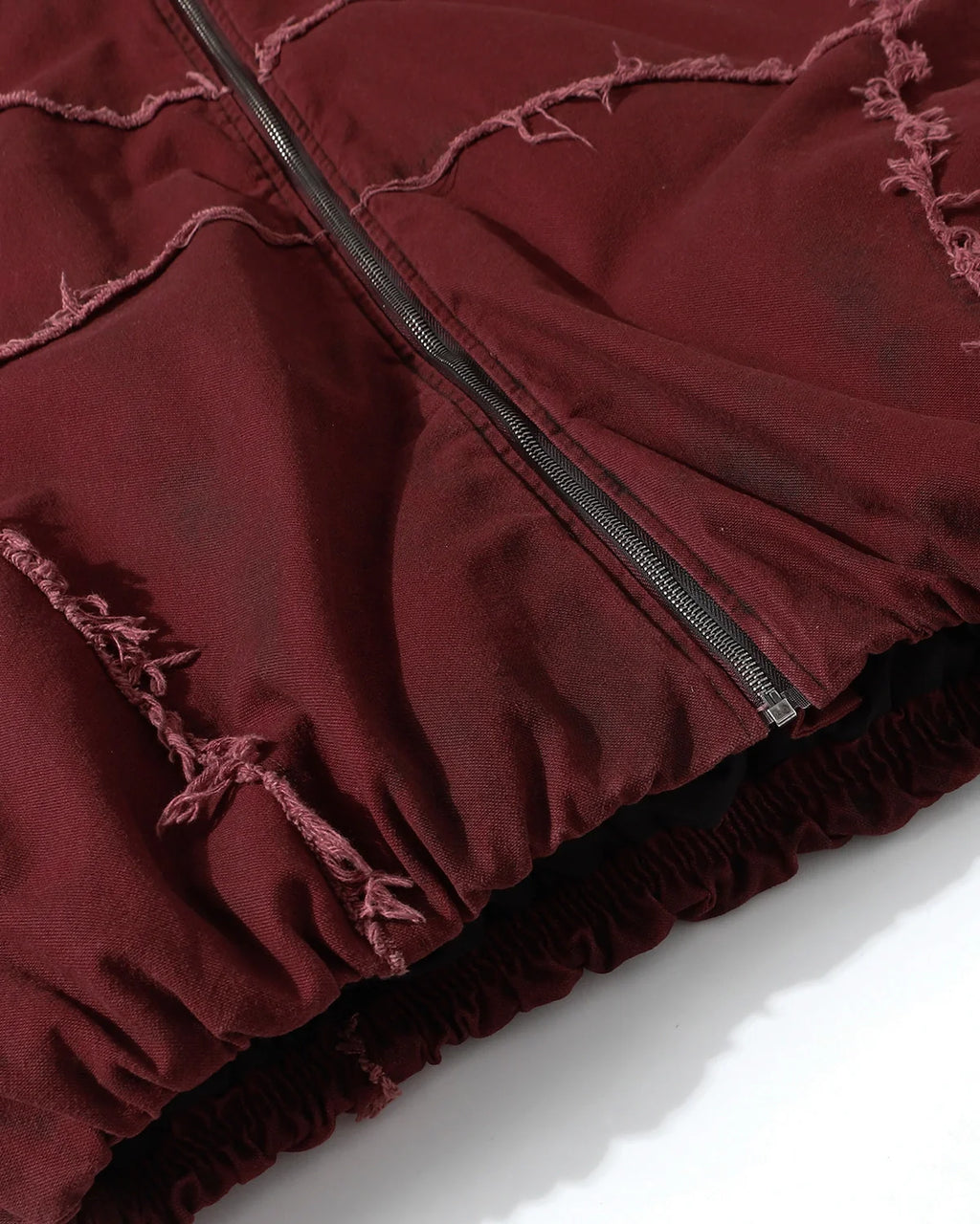Retro Frayed Hodded Padded Jacket | Inflation Streetwear